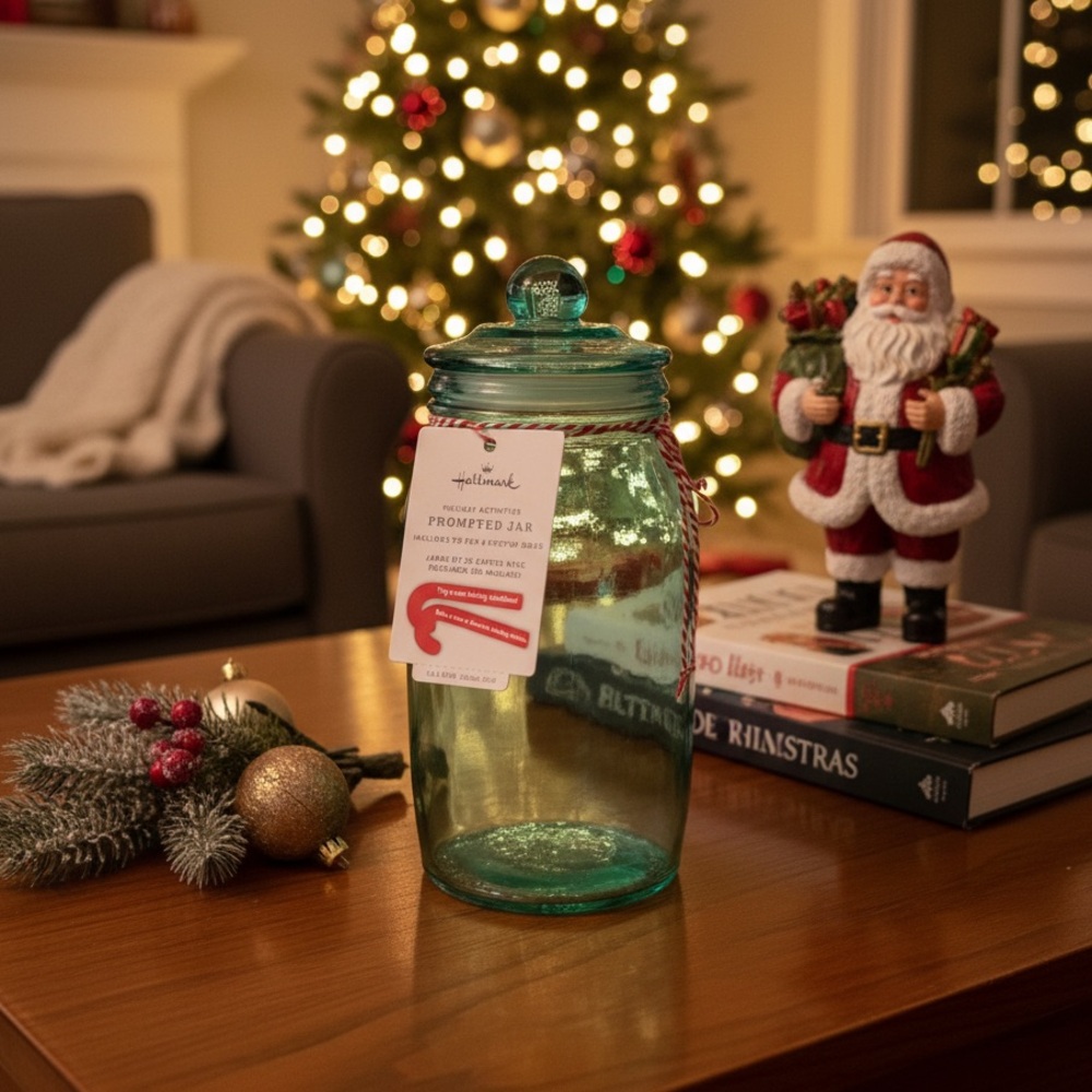 Hallmark Teal Glass Holiday Jar Storage Organization‎